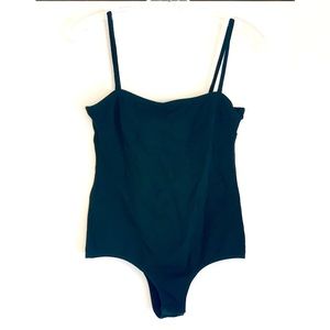 Free People Bodysuit w/ straight neckline, Black, Small